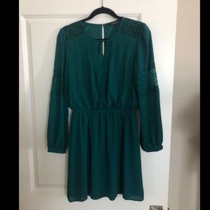 Express emerald green longsleeve dress